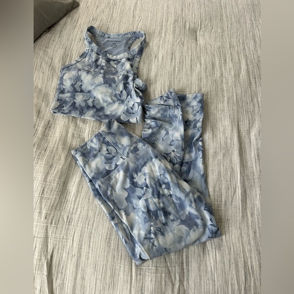 Sky Blue Floral Sports Bra. Only Worn Once - Picture 2 of 6